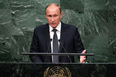 President Vladimir Putin of the Russian Federation addresses the general debate of the General Assemblys seventieth session